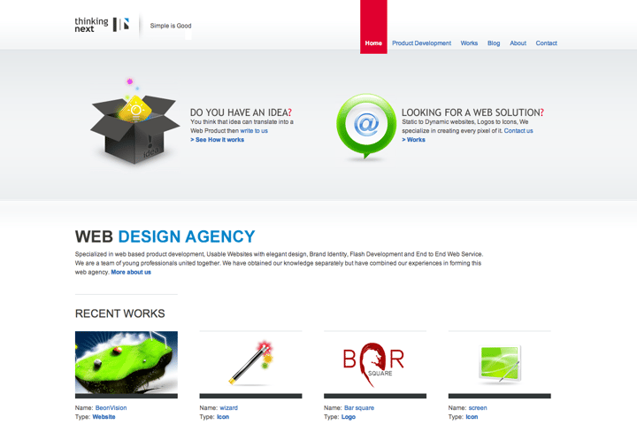 Thinking Next website preview